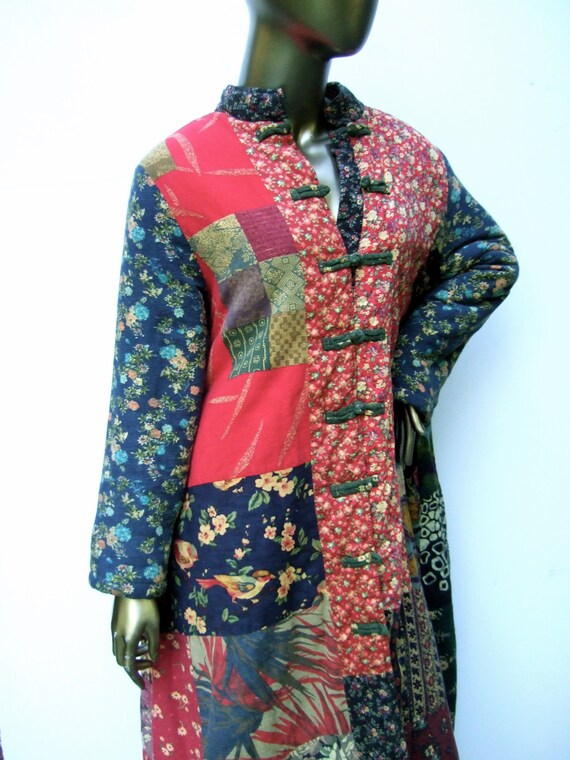 Unique Cotton Quilted Patchwork Boho Duster Coat - image 5