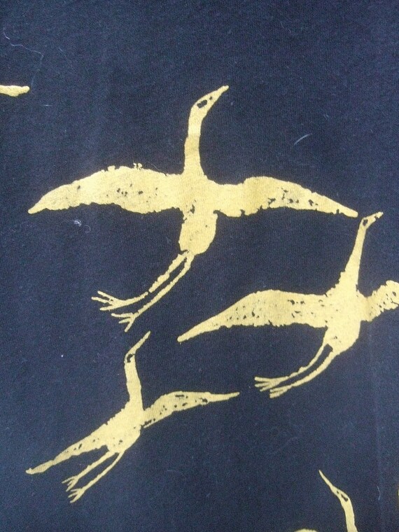 Exotic Graphic Print Cotton Jersey Knit Bird Dress