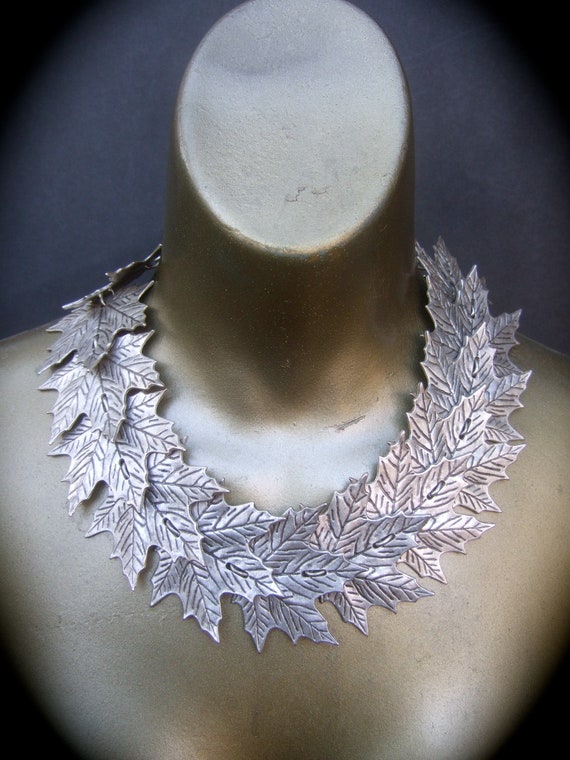 Dramatic Large Scale Silver Matte Metal Articulat… - image 10