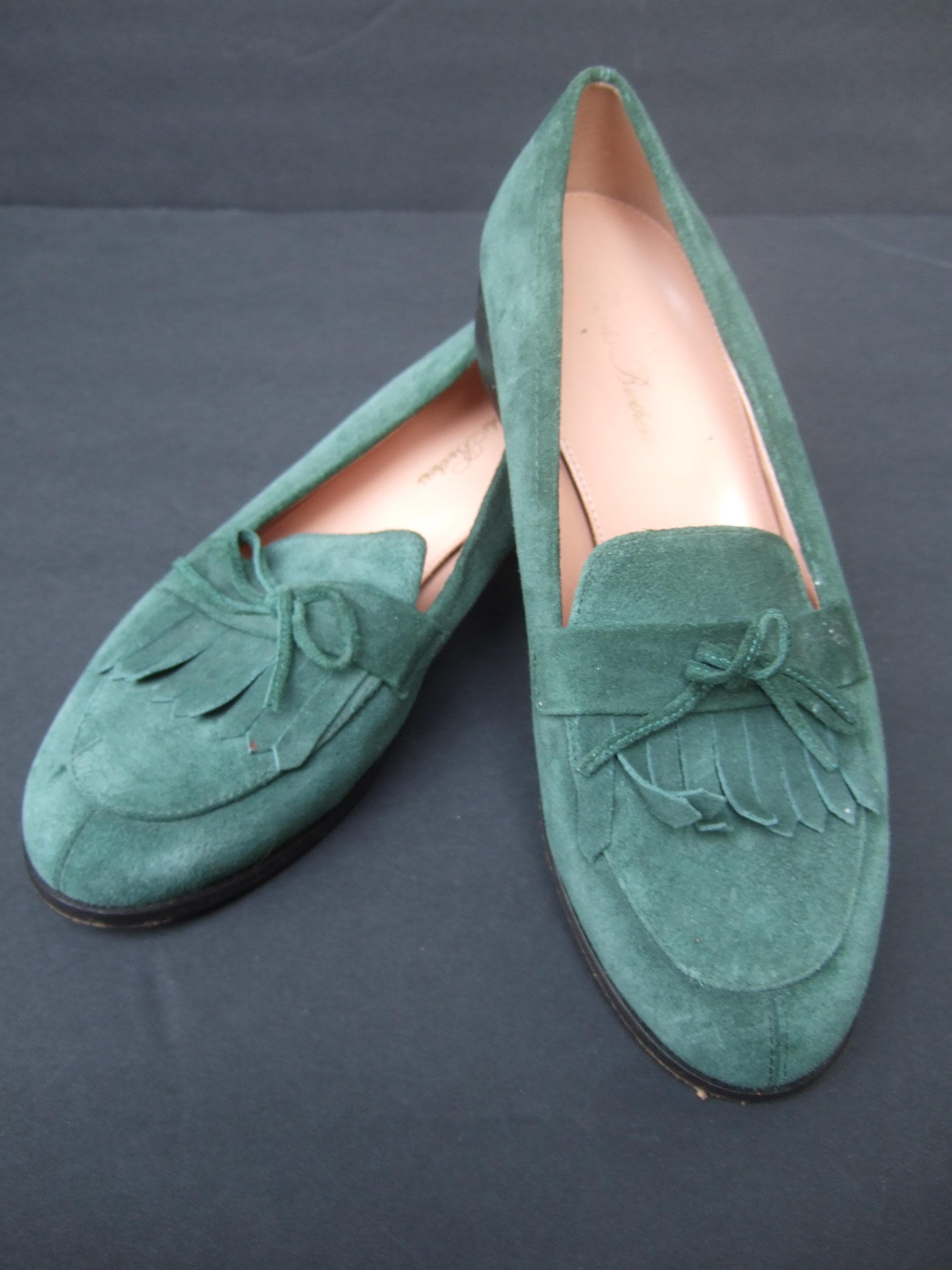 Brooks Brothers Bellmore Ortholite Suede Tassel Loafers Olive Men\'s 10.5 Olive Suede Tassel Loafer | Solovair | Handmade in England  main image 3