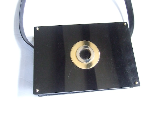 Sleek Mod Black Rectangular Lucite Panel Shoulder… - image 5