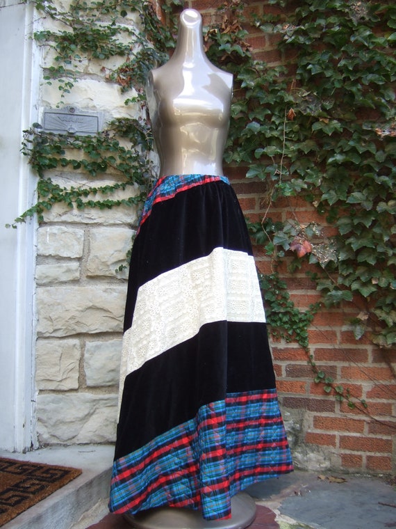 1970s Unique Mod Handmade Boho Style Maxi Skirt - image 7