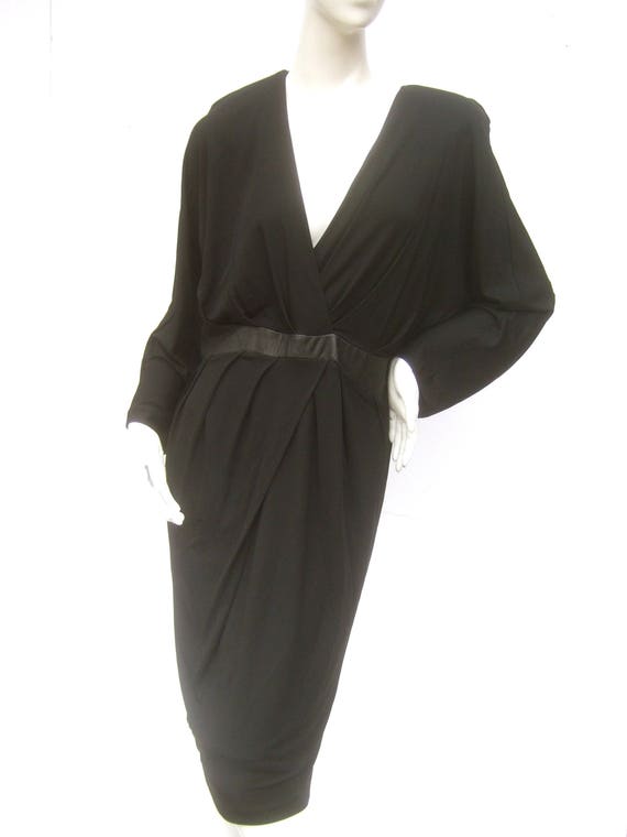 ROBERTO CAVALLI Black Jersey Knit Dress Size 48 - image 3