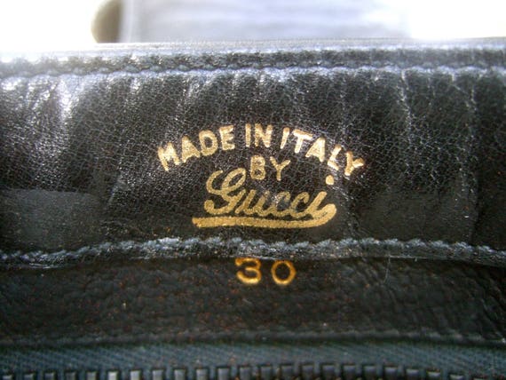 GUCCI Italy Rare Black Suede Boot Clasp Shoulder … - image 7
