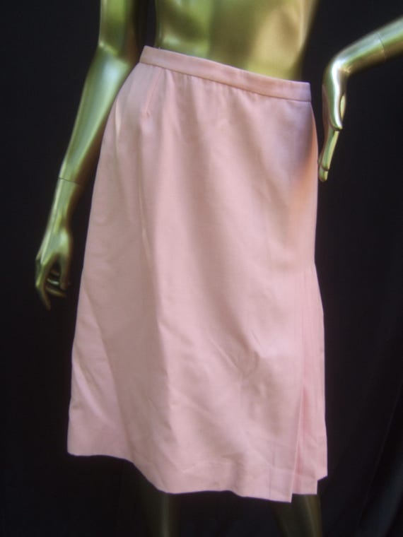 VALENTINO Boutique Pink Italian Pleated Wool Skirt c 1970s