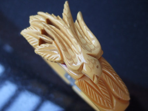 1940s Hand Carved Hinged Artisan Bird Clamper Bra… - image 7