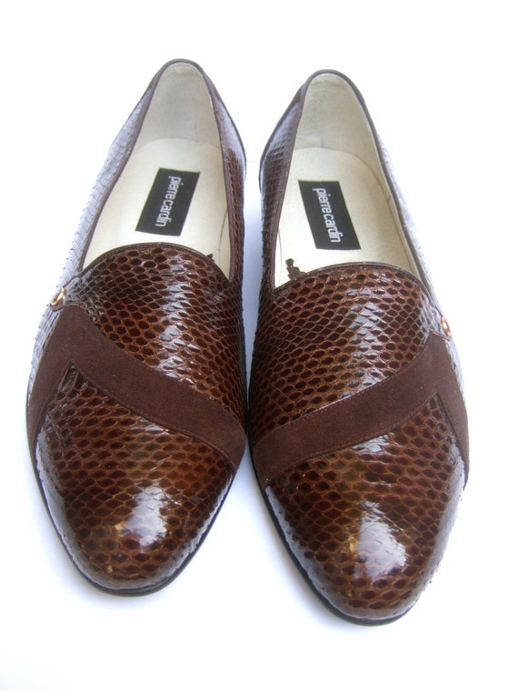 1970s Mens Exotic Pierre Cardin Brown Genuine Sna… - image 2