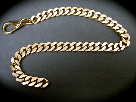 Sleek Chunky Wide Gold Metal Chain Link Belt c 19… - image 4