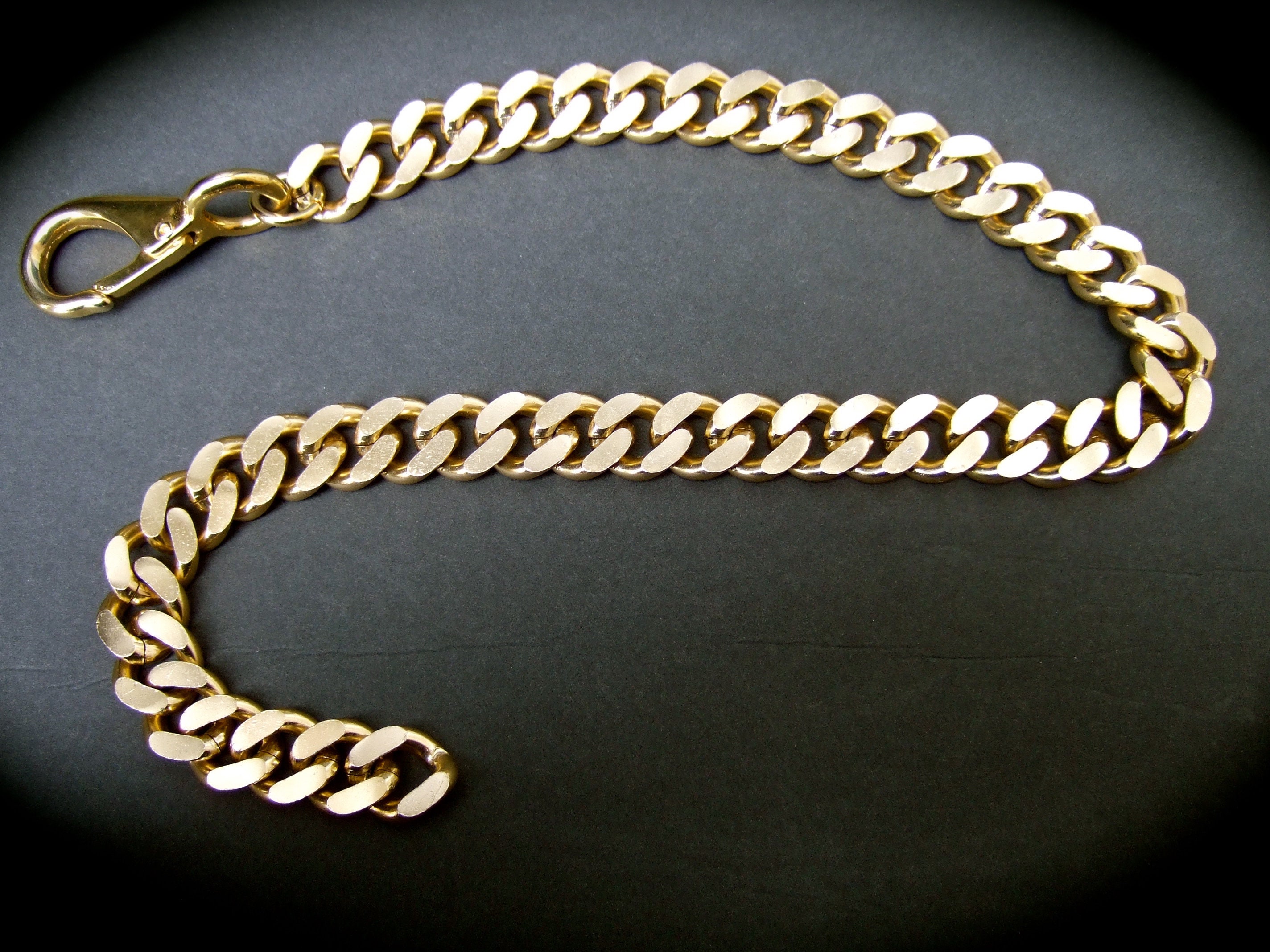 Sleek Chunky Wide Gold Metal Chain Link Belt C 1980s - Etsy display picture 2