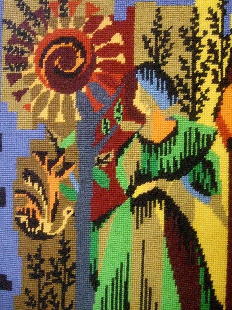 Exquisite Artisan Handmade Needlepoint Four Seasons Large Wall Etsy