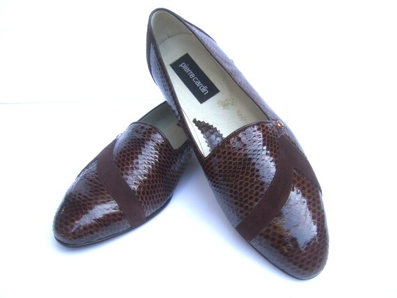 1970s Mens Exotic Pierre Cardin Brown Genuine Sna… - image 3