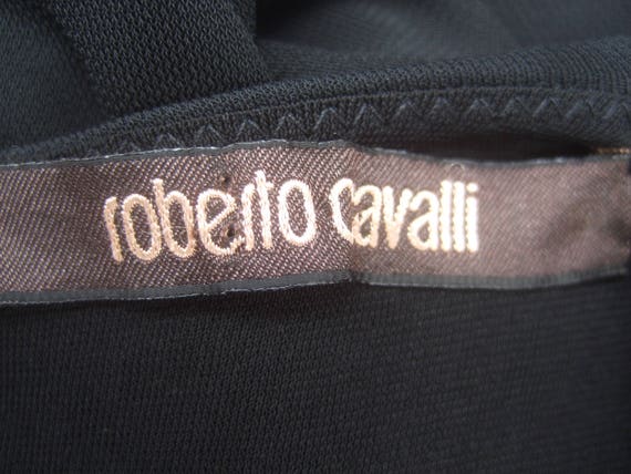 ROBERTO CAVALLI Black Jersey Knit Dress Size 48 - image 8