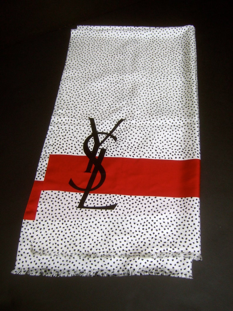 YVES SAINT LAURENT Luxurious Large Silk Shawl-Scarf image 9