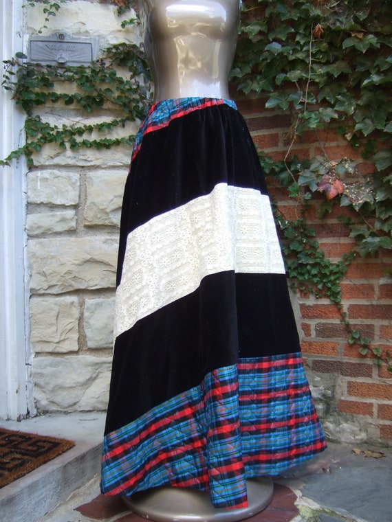 1970s Unique Mod Handmade Boho Style Maxi Skirt - image 2