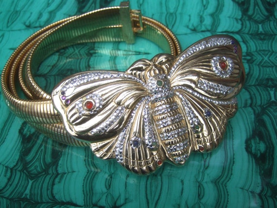 JUDITH LEIBER Opulent Massive Jewel Encrusted Butterfly  display picture 3