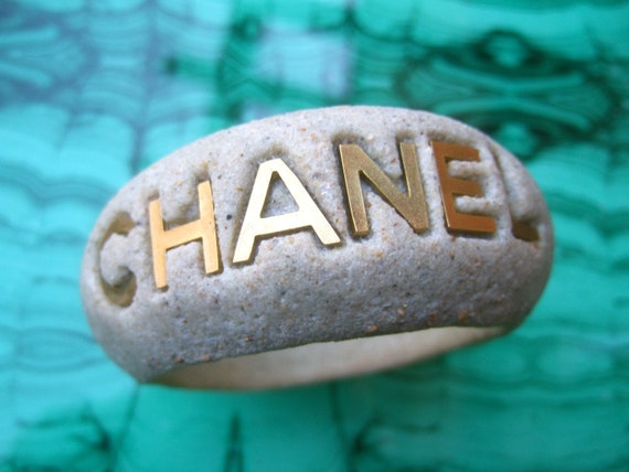 CHANEL Chic Resin Bisque Wide Cuff Bracelet in Ch… - image 2