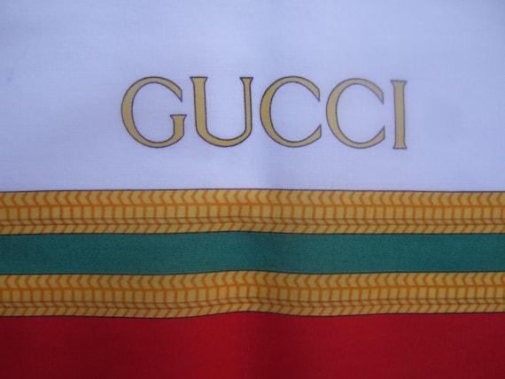 GUCCI Italy Huge Rectangular Cotton Schooner Ship… - image 3