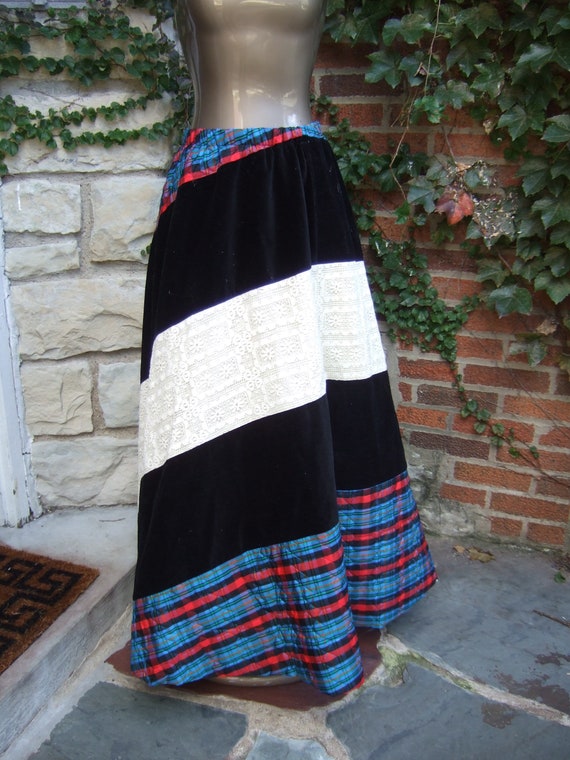 1970s Unique Mod Handmade Boho Style Maxi Skirt - image 3