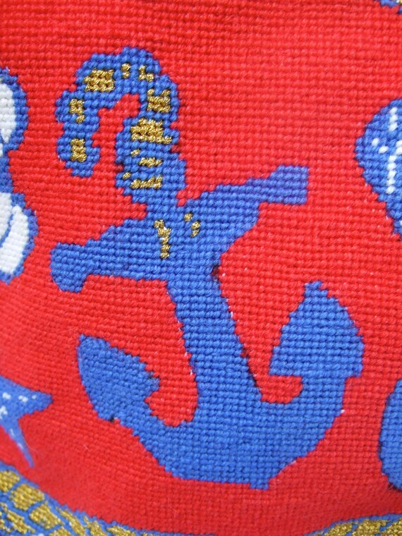 Unique Nautical Theme Hand Stitched Needlepoint S… - image 6