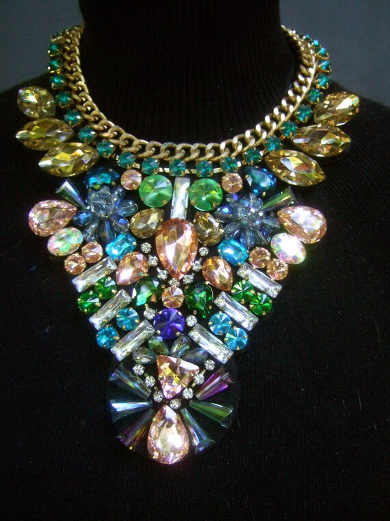 Massive Glittering Pastel Crystal Bib 