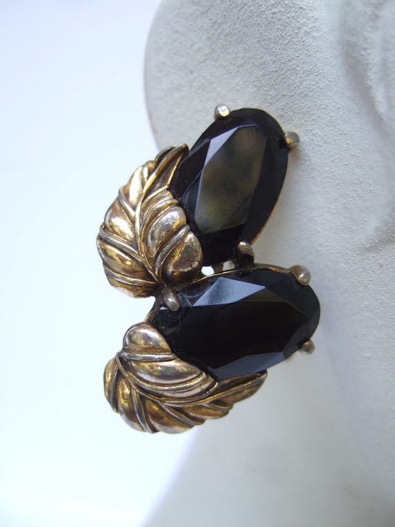 ゴールド　＆ブラック　大ぶり　ピアス　上品　schiaparelli Schiaparelli Pair Of Brass Teardrop Eye Earrings earrings