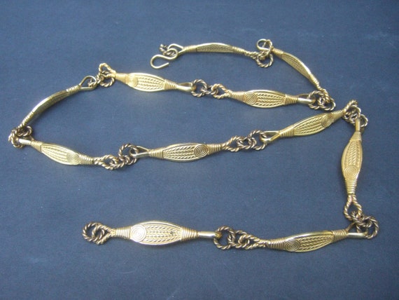 Sleek Gilt Metal Fish Link Hinged Belt C 1970s - Etsy