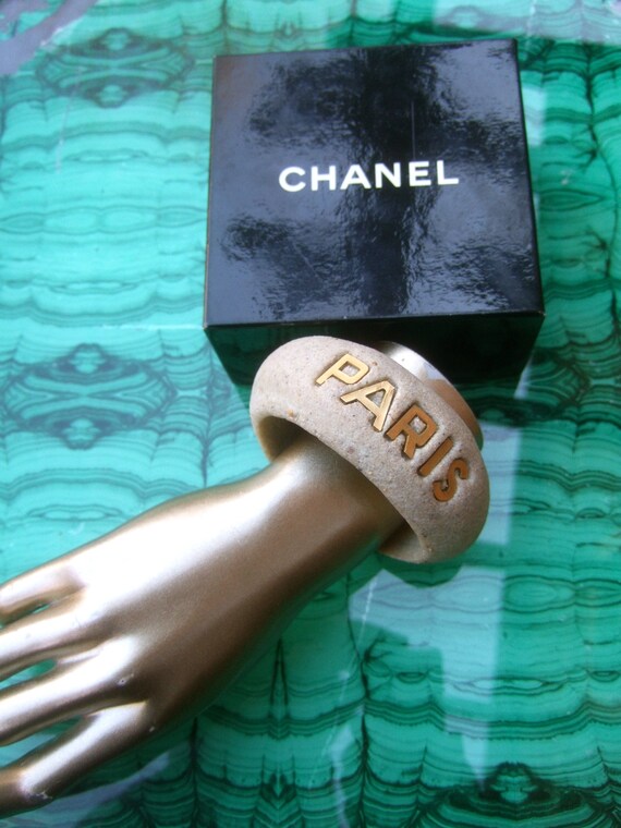 CHANEL Chic Resin Bisque Wide Cuff Bracelet in Ch… - image 3