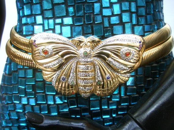 JUDITH LEIBER Opulent Massive Jewel Encrusted Butterfly  display picture 1