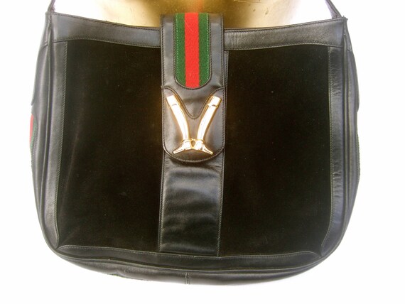 Black gucci bag red green stripe best sale