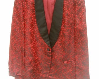 Men's Brocade Custom Made "Rat Pack" Style Tux Jacket c 1960s