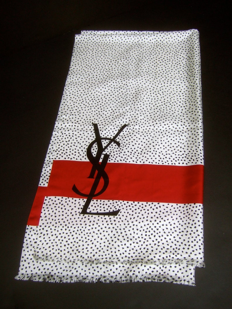 YVES SAINT LAURENT Luxurious Large Silk Shawl-Scarf image 4