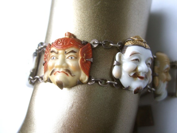 Exotic Sterling Porcelain Enamel Seven Lucky Gods… - image 7