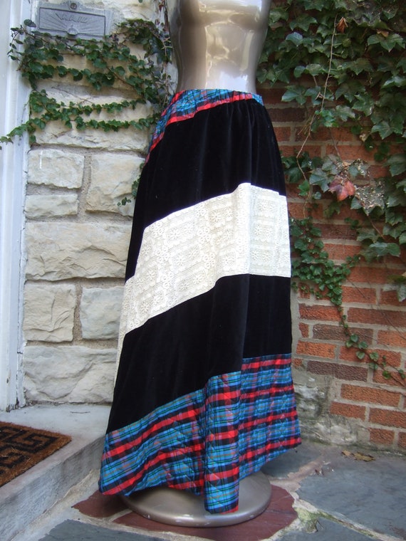 1970s Unique Mod Handmade Boho Style Maxi Skirt - image 6