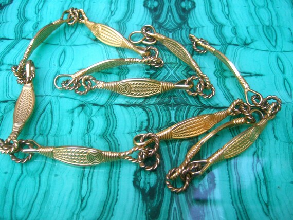 Sleek Gilt Metal Fish Link Hinged Belt C 1970s - Etsy display picture 1