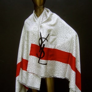 YVES SAINT LAURENT Luxurious Large Silk Shawl-Scarf image 6