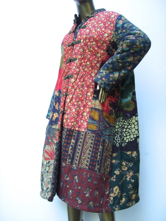 Unique Cotton Quilted Patchwork Boho Duster Coat - image 6