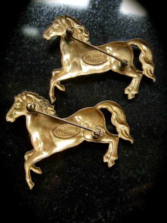 MIRIAM HASKELL Extremely Rare Pair of Equine Broo… - image 5