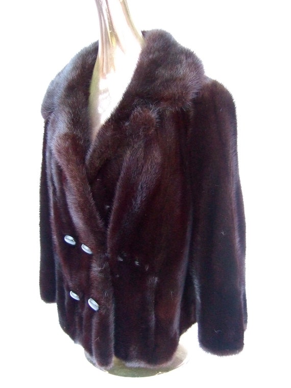 Luxurious Mahogony Plush Brown Mink Fur Jacket c 1