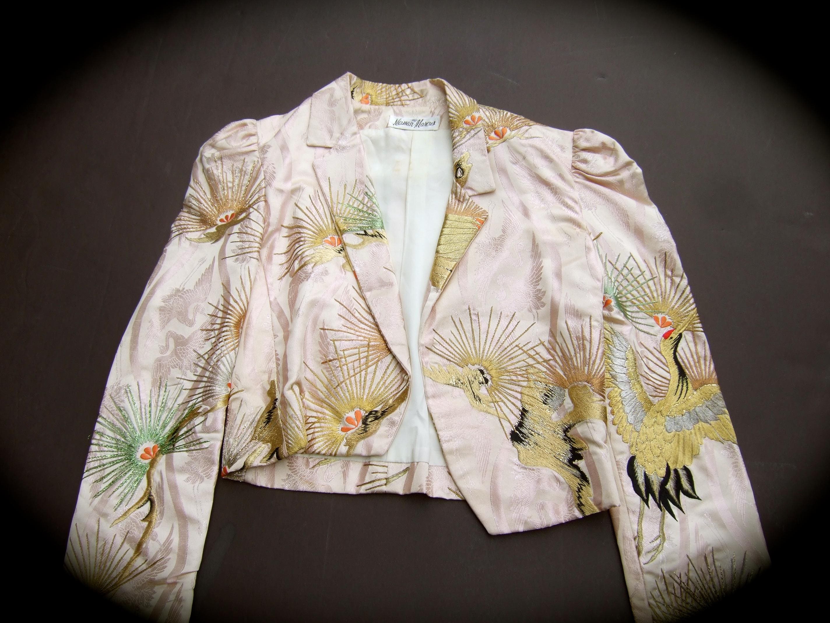 NEIMAN MARCUS Exotic Silk Brocade Embroidered Evening Jacket C 