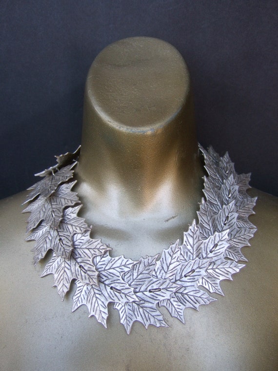 Dramatic Large Scale Silver Matte Metal Articulat… - image 2