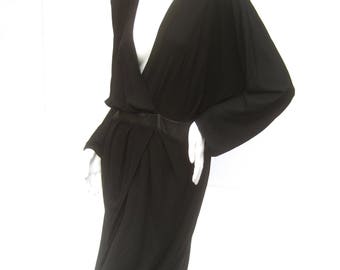 ROBERTO CAVALLI Black Jersey Knit Dress Size 48