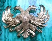 CHRISTOPHER ROSS Incredible Massive 24k Gold Plated Eagle Belt Buckle 1980s