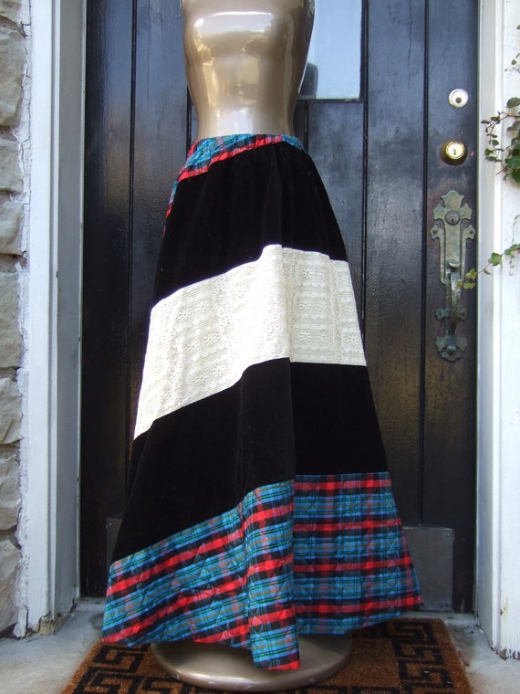 1970s Unique Mod Handmade Boho Style Maxi Skirt - image 5