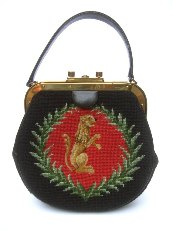 Exquisite Needlepoint Artisan Griffin & Laurels H… - image 4