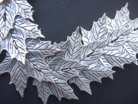 Dramatic Large Scale Silver Matte Metal Articulat… - image 9