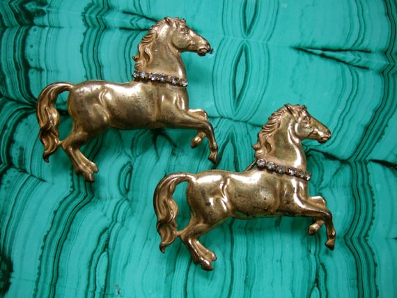MIRIAM HASKELL Extremely Rare Pair of Equine Broo… - image 1