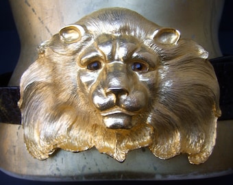 Gold Tone Lion Coin Medallion Belt Statement Classic Waist Belt Baroque Style Baroque Medieval Lions Gold Massive Wide Waist Elastic Belt  main image 4