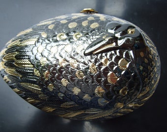 Opulent Mixed Metal Bird Design Minaudiere' Evening Bag c 1970s