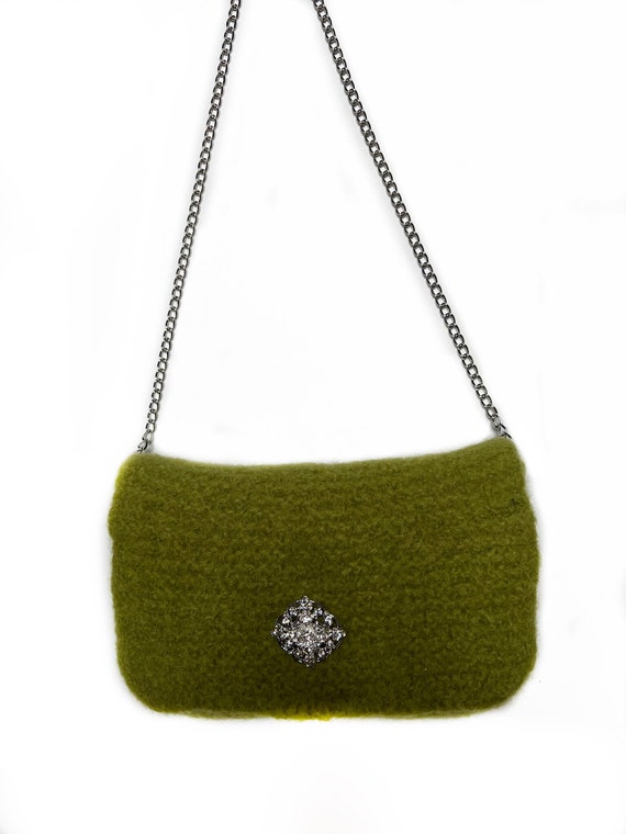 Apple Green Clutch Purse Green Evening Bag Chartreuse Handbag
