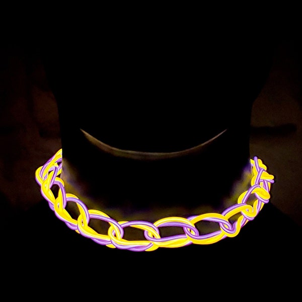 Light-Up Glow Choker ™ -Handmade EL Wire Necklace,Outfit,Braided,EDM,Rave,Neon,Halloween,burning man,Cosplay,Party,jewelry,Festival,original